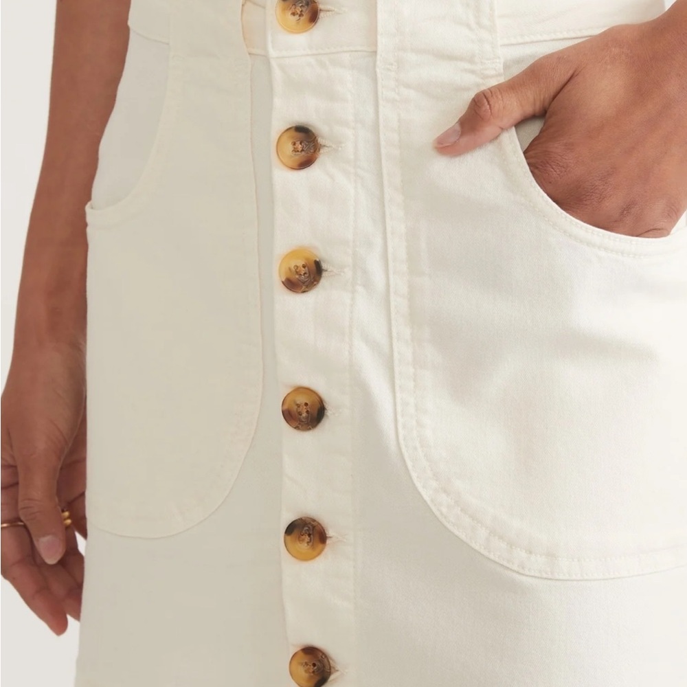 Cream Button-Front Skirt